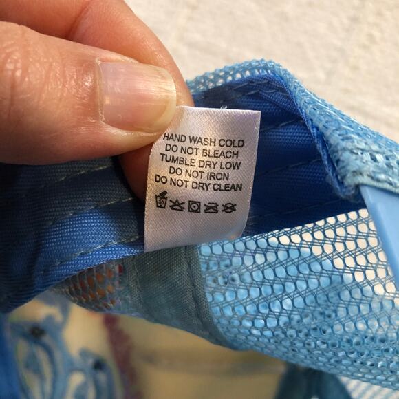 Dolphin Trucker Hat Paradise Embroidered Cap Blue White O/S Retro Kawaii Coastal - Picture 8 of 8